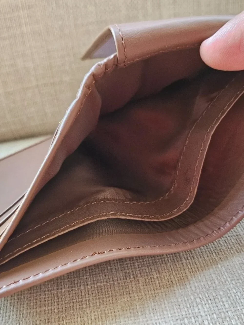 Genuine Leather Card Holder Multiple Compartments Brown Bifold Unisex Wallet